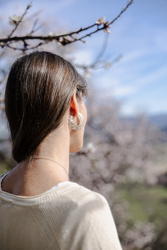 Romarin Large Domed Hoop Earrings
