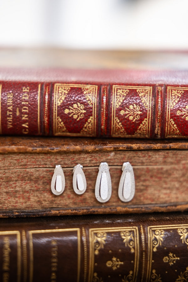 Tiny Romarin Teardrop Post Earrings