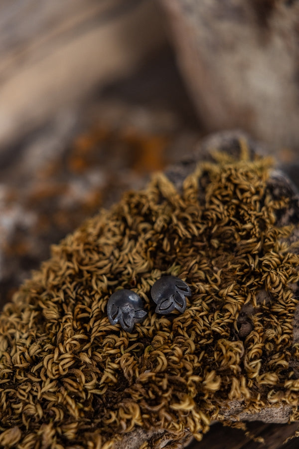 Romarin Domed Leaf Earrings