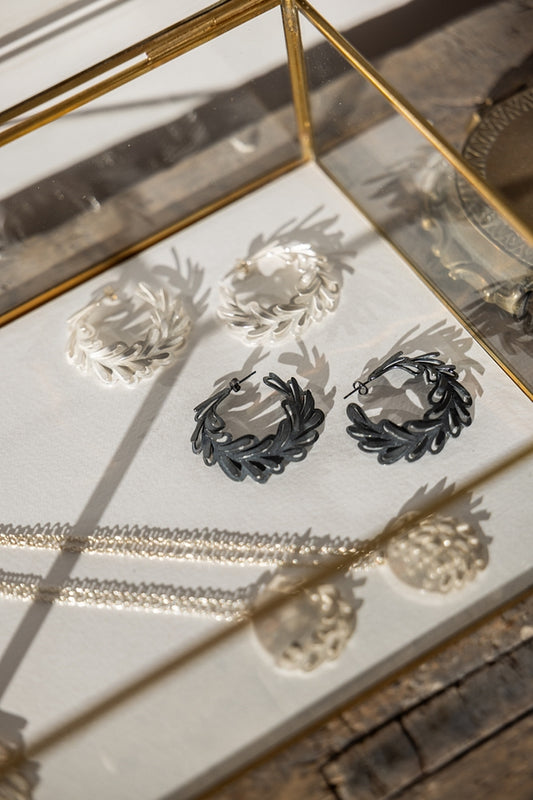 Romarin Large Domed Hoop Earrings