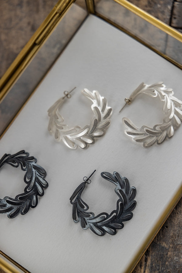 Romarin Large Domed Hoop Earrings