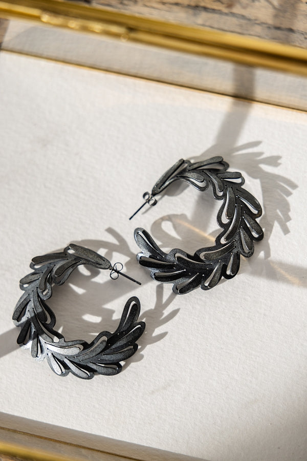 Romarin Large Domed Hoop Earrings