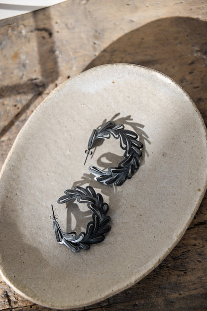 Romarin Large Domed Hoop Earrings