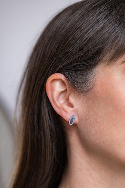 Tiny Romarin Teardrop Post Earrings