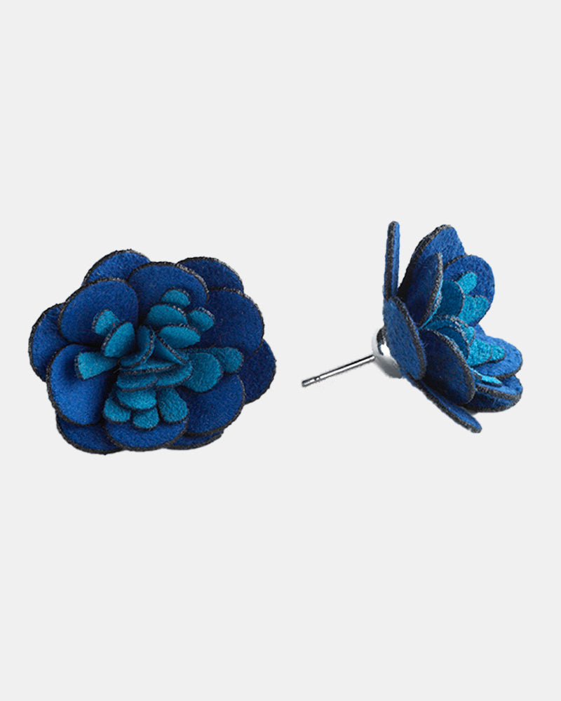 Two-Tone Large Flower Earrings