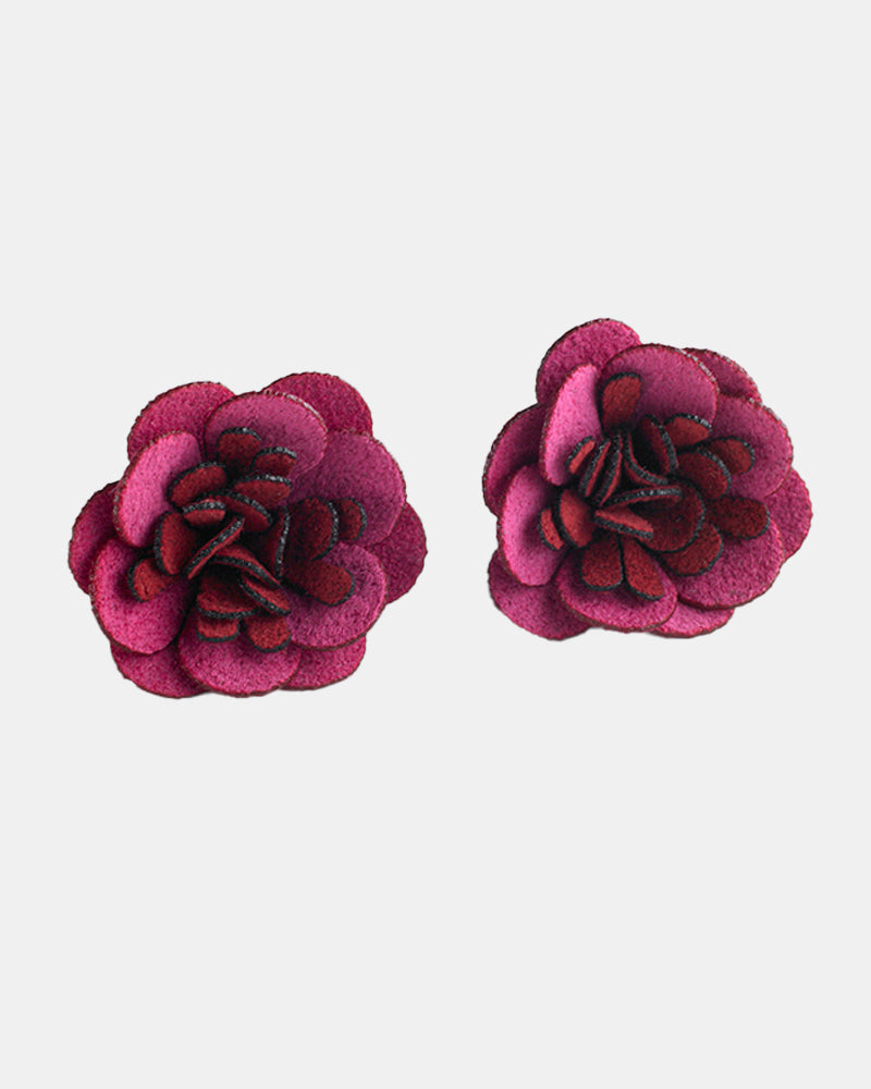 Two-Tone Large Flower Earrings