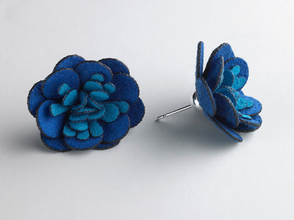 Two-Tone Large Flower Earrings